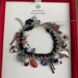 Atterri Ceramic & Cubic Zirconia Rainbow Charm Bracelet